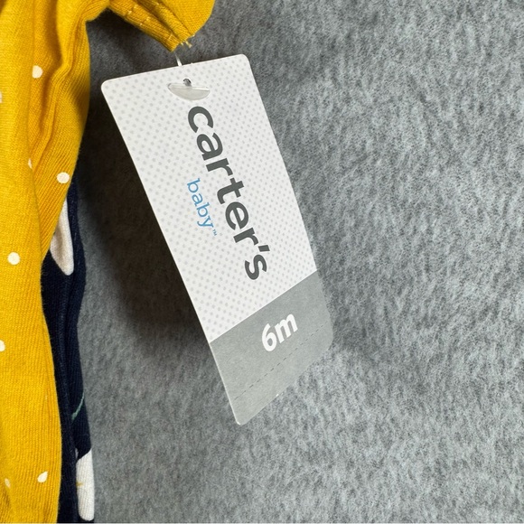 NWT Carter's Baby Girl's Bodysuit Yellow Polka Dot Navy Floral Pants 6M‎ Bundle - Picture 5 of 8